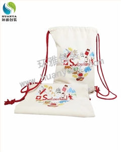 环雅包装为瑞士驻成都总领事馆制作的帆布背包袋 热转印烫画美观环保